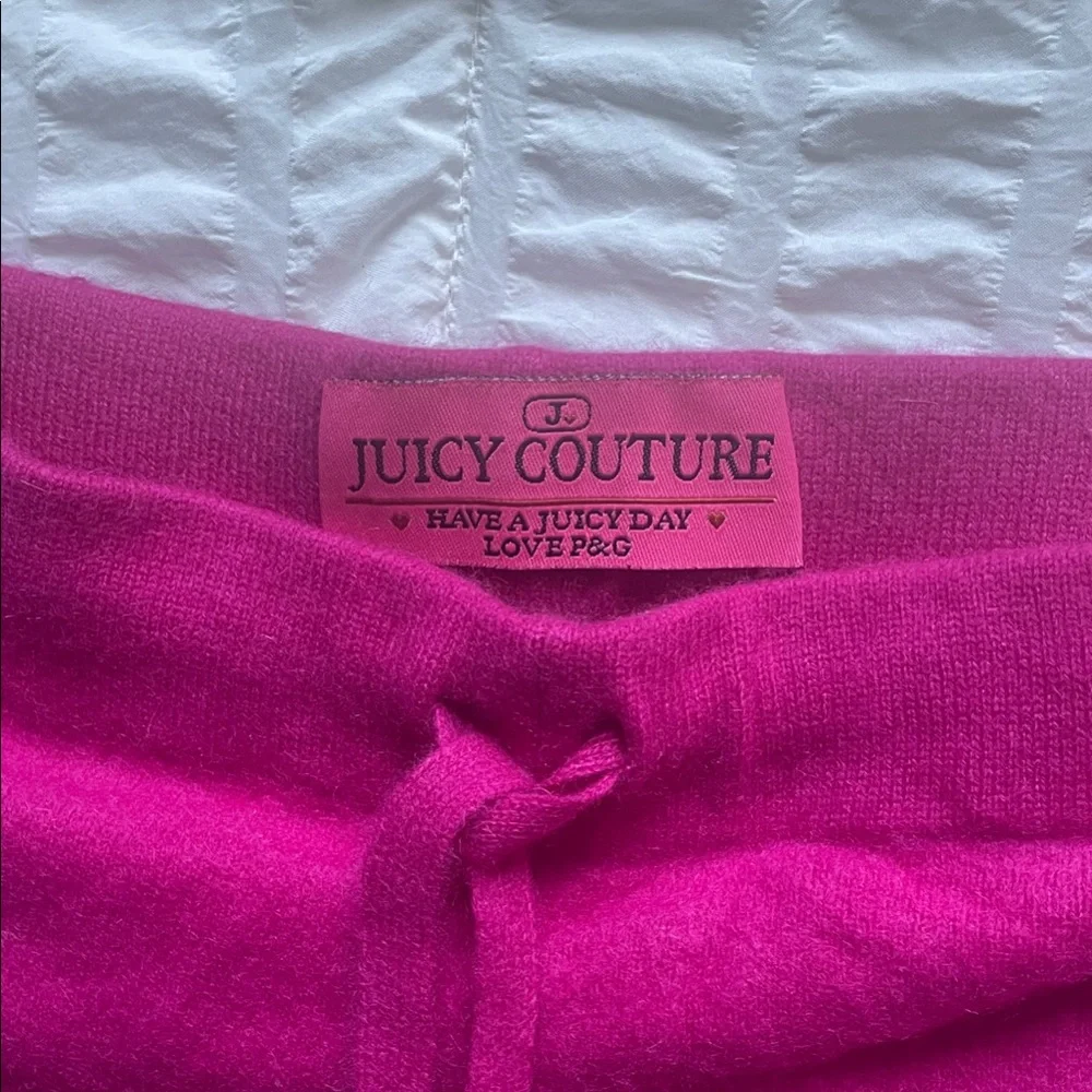 🌟Vintage Y2K Juicy Couture Fuchsia 100% Cashmere Pants - Picture 2 of 11